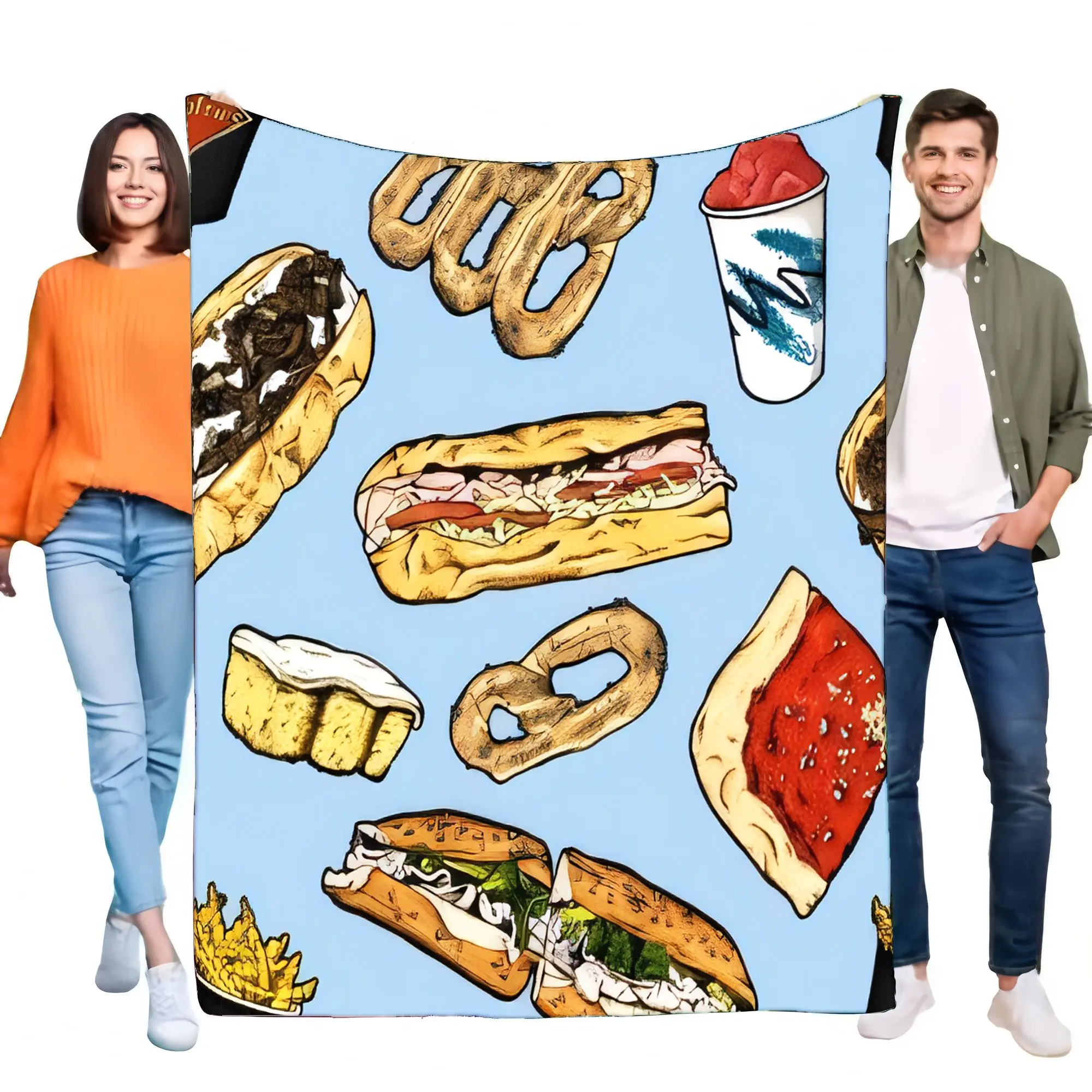 Soft Food Snacks Kids - Snack Food Pattern Flannel Fleece Blanket