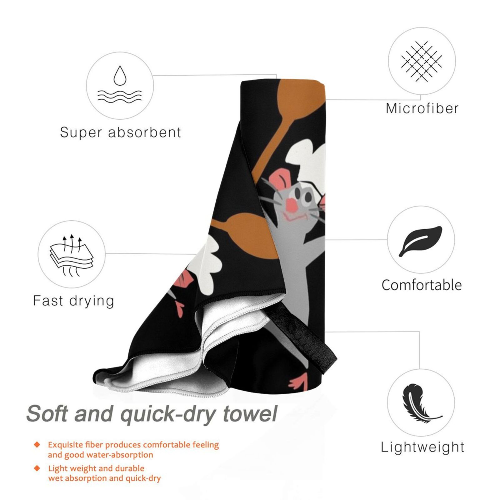 Chef Rat Bath Towel Beach Cush - đánh giá và giá Quick Food Snacks
