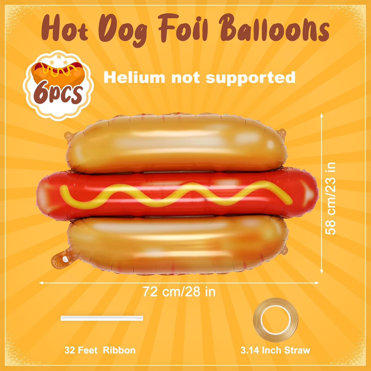 6Pcs Giant Hot Dog Balloons, F - đánh giá và giá Food Giant Snacks