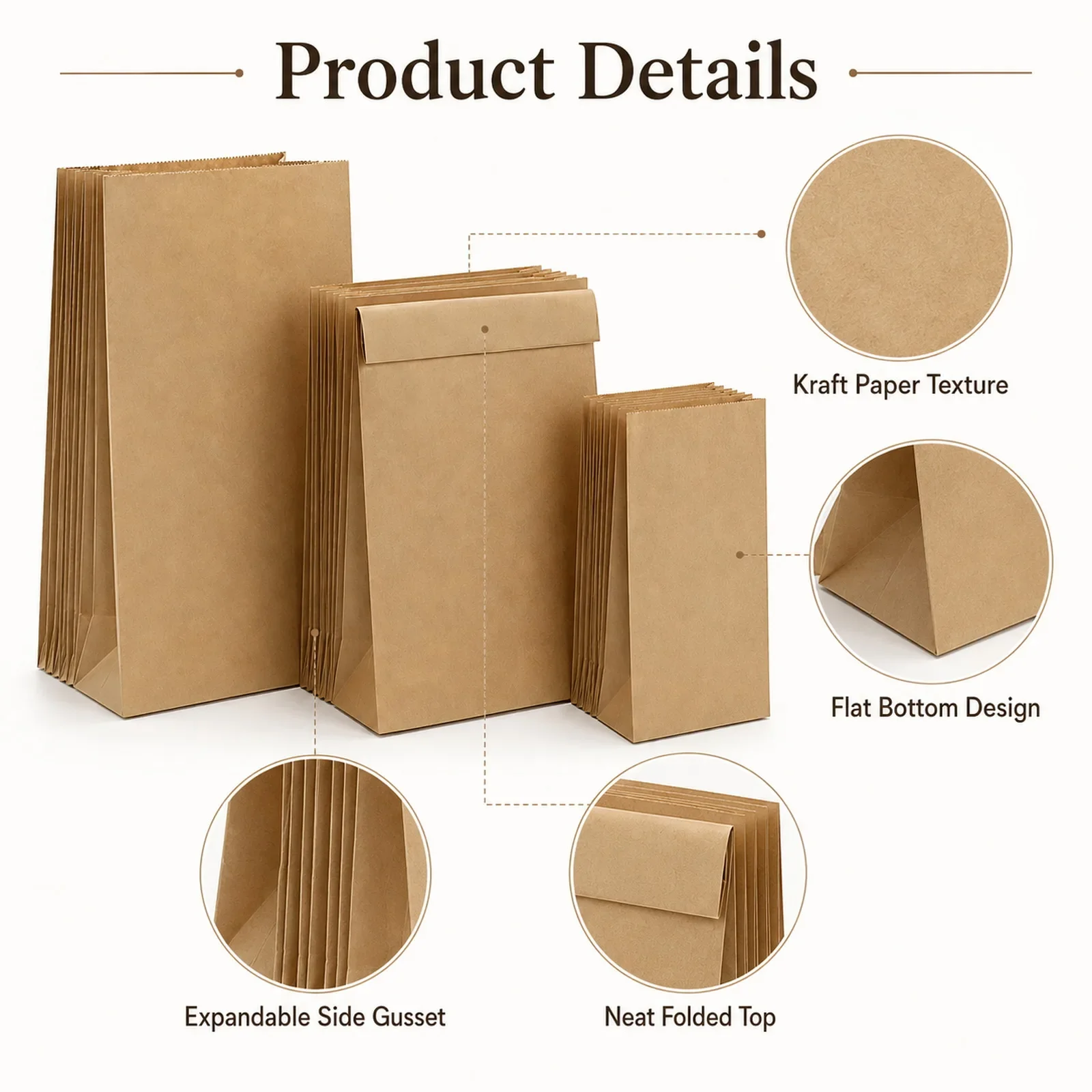 10-30Pcs Small Brown Kraft Pap - đánh giá và giá Food Day Snacks